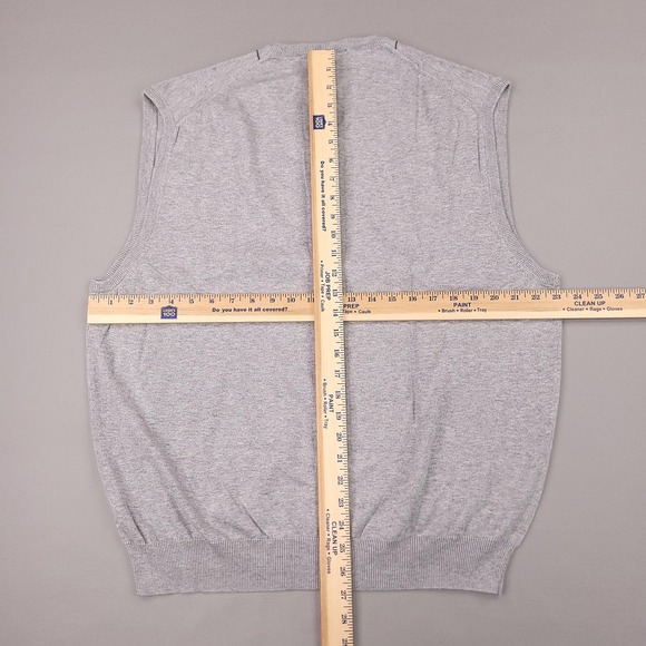 Jos. A. Bank Sweater Vest Mens XL Gray Argyle Leadbetter Golf 100% Pima Cotton - Picture 7 of 10